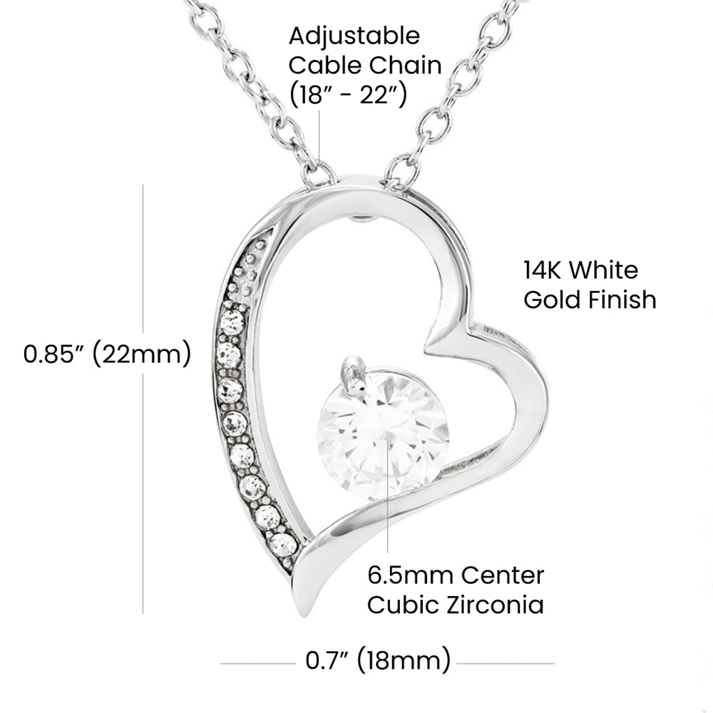 Forever Love Heart Necklace for Her – Elegant CZ Crystal Pendant Gift for Women