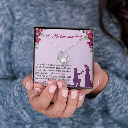 Forever Love Heart Necklace for Her – Elegant CZ Crystal Pendant Gift for Women