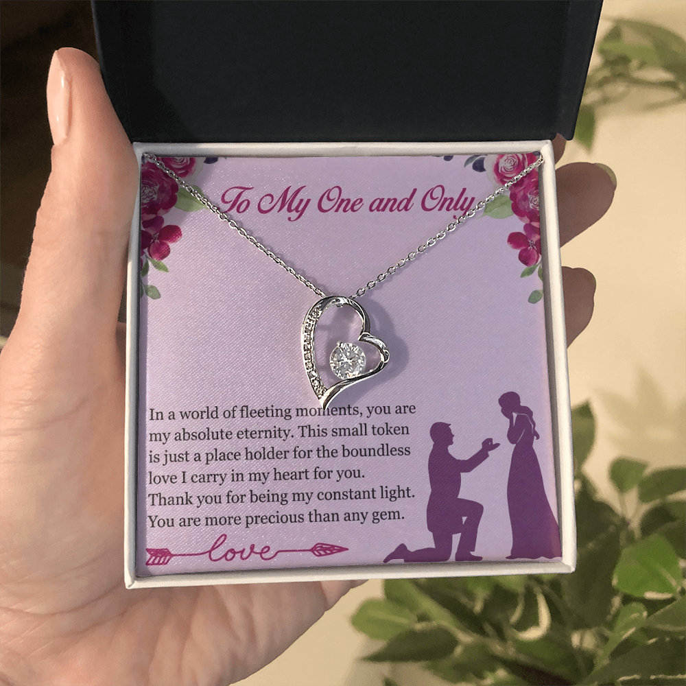 Forever Love Heart Necklace for Her – Elegant CZ Crystal Pendant Gift for Women