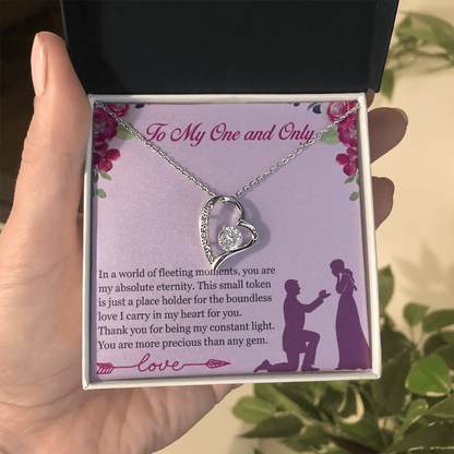Forever Love Heart Necklace for Her – Elegant CZ Crystal Pendant Gift for Women