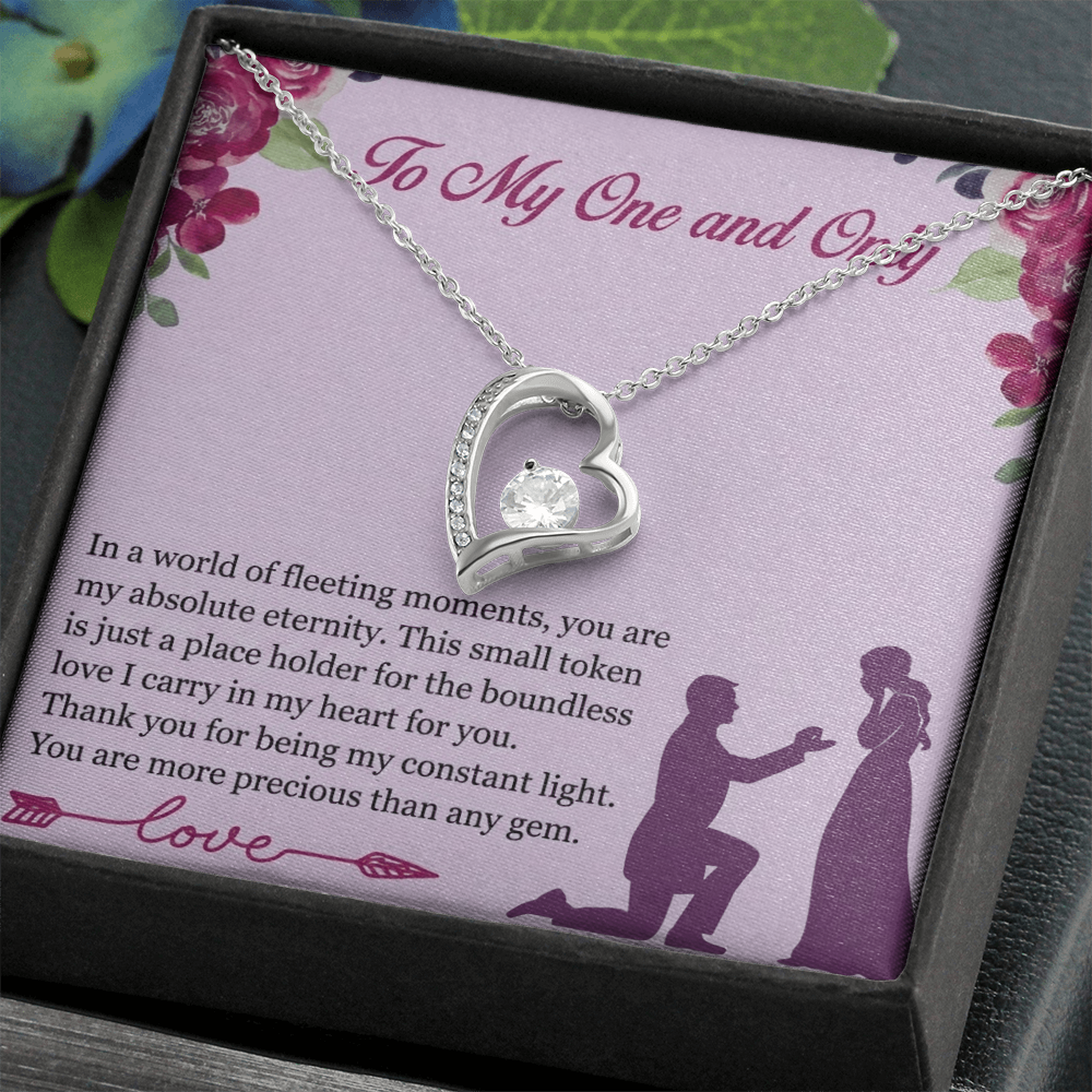 Forever Love Heart Necklace for Her – Elegant CZ Crystal Pendant Gift for Women