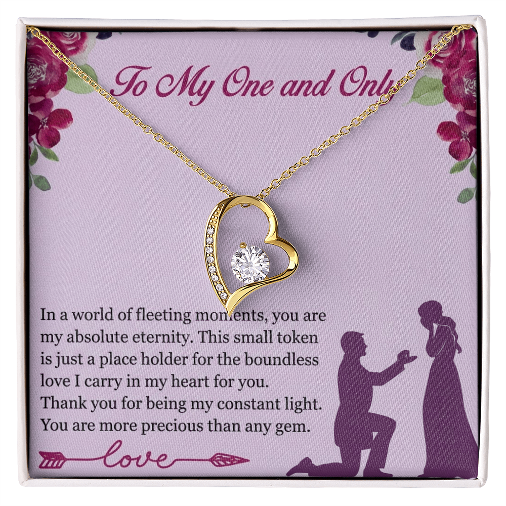 Forever Love Heart Necklace for Her – Elegant CZ Crystal Pendant Gift for Women