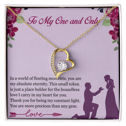 Forever Love Heart Necklace for Her – Elegant CZ Crystal Pendant Gift for Women