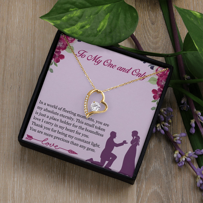 Forever Love Heart Necklace for Her – Elegant CZ Crystal Pendant Gift for Women
