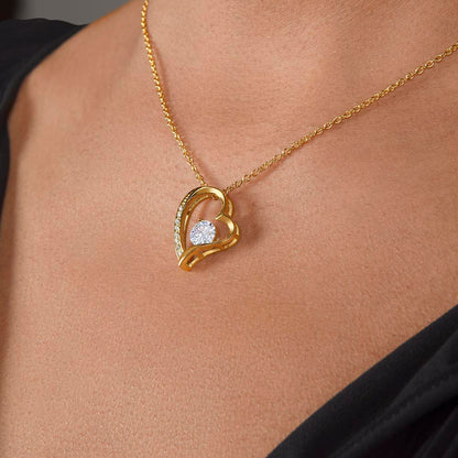 Forever Love Heart Necklace for Her – Elegant CZ Crystal Pendant Gift for Women