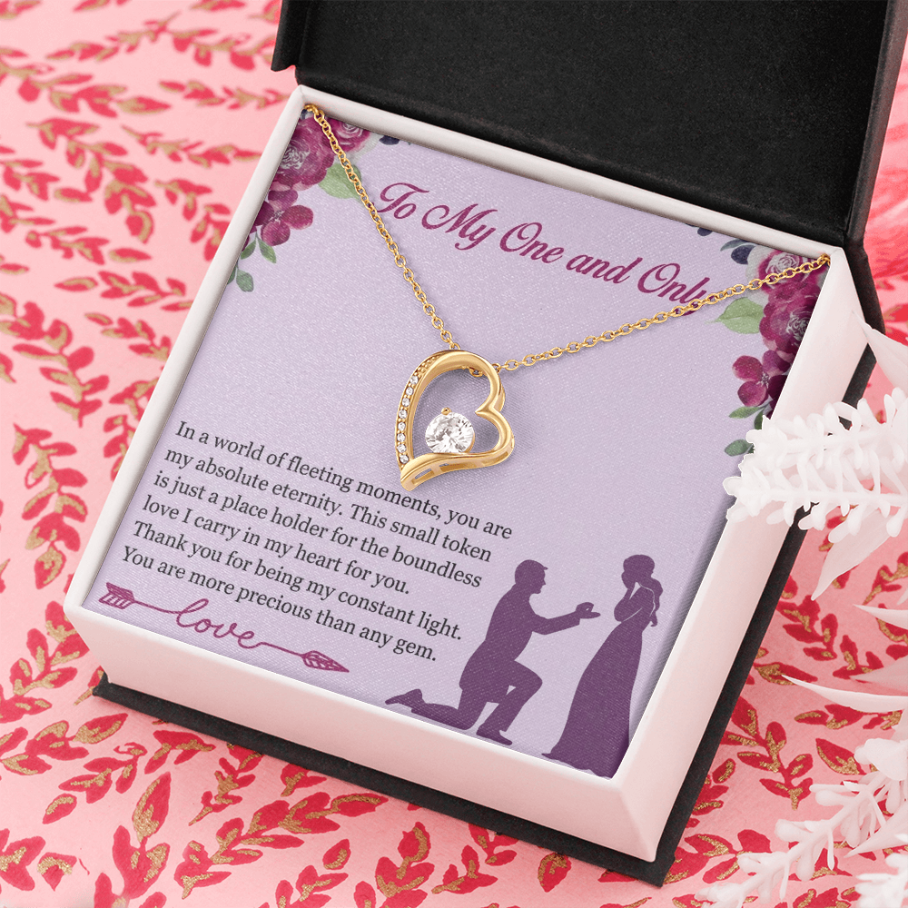 Forever Love Heart Necklace for Her – Elegant CZ Crystal Pendant Gift for Women