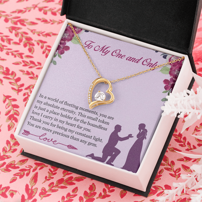 Forever Love Heart Necklace for Her – Elegant CZ Crystal Pendant Gift for Women