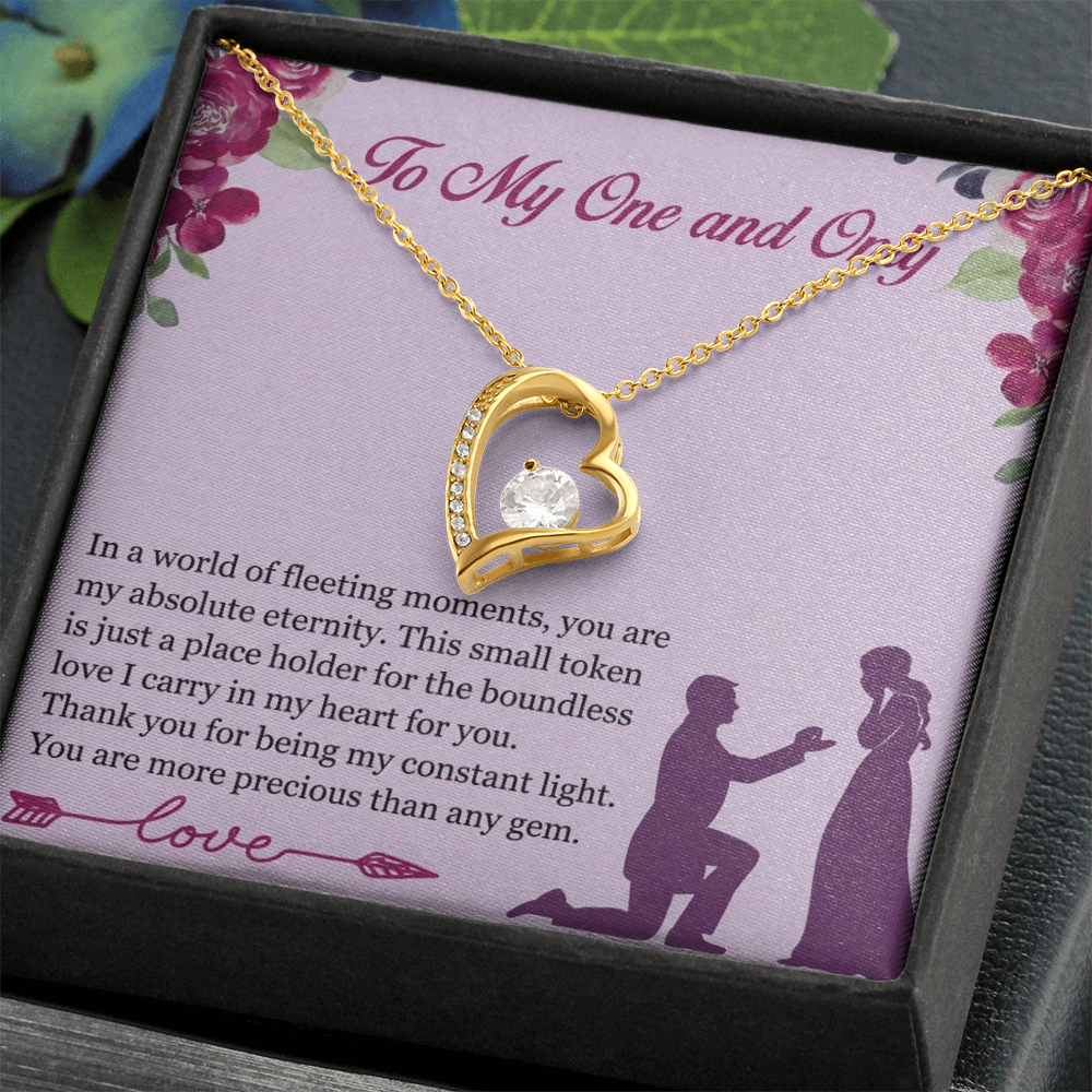 Forever Love Heart Necklace for Her – Elegant CZ Crystal Pendant Gift for Women