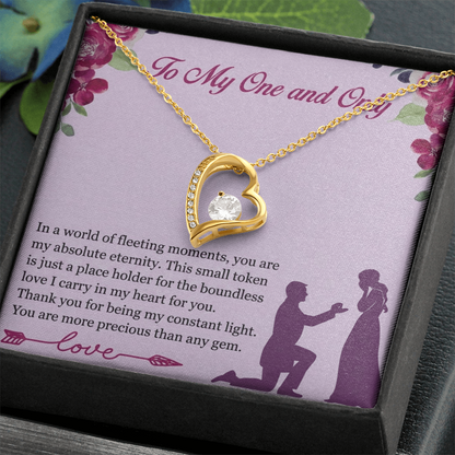 Forever Love Heart Necklace for Her – Elegant CZ Crystal Pendant Gift for Women