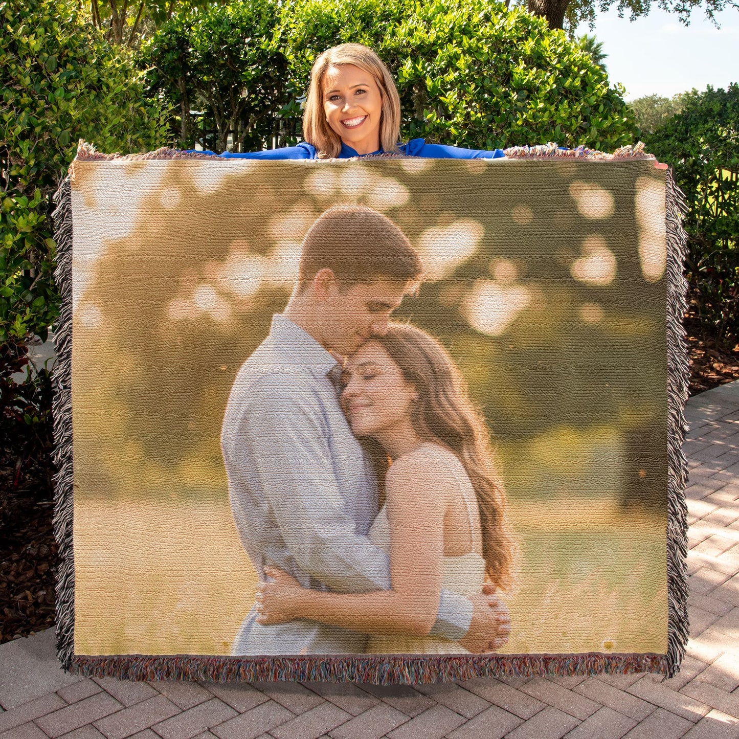 Personalized Memorial Woven Blanket – Custom Landscape Photo Heirloom Gift