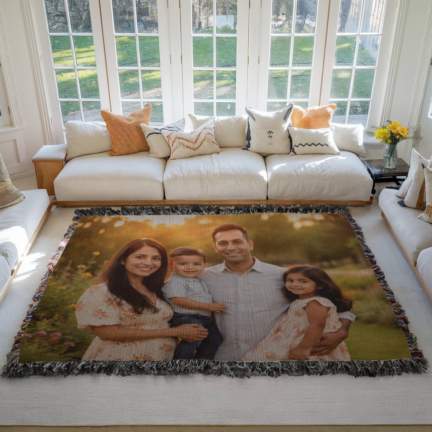 Personalized Memorial Woven Blanket – Custom Landscape Photo Heirloom Gift