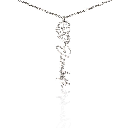 Personalized Floral Name Necklace – Custom Flower Design Jewelry Gift for Her