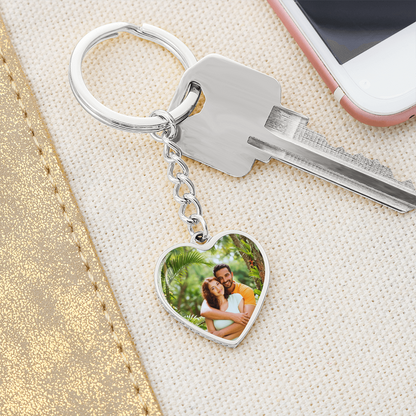 Heart keychain jewelry gift with polished finish