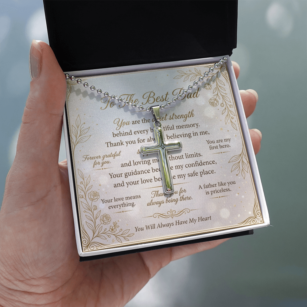 Stylish cross necklace with elegant ball chain