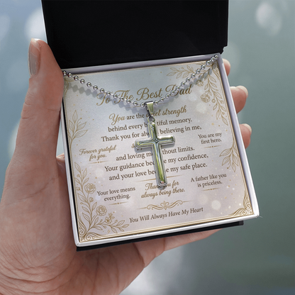 Stylish cross necklace with elegant ball chain