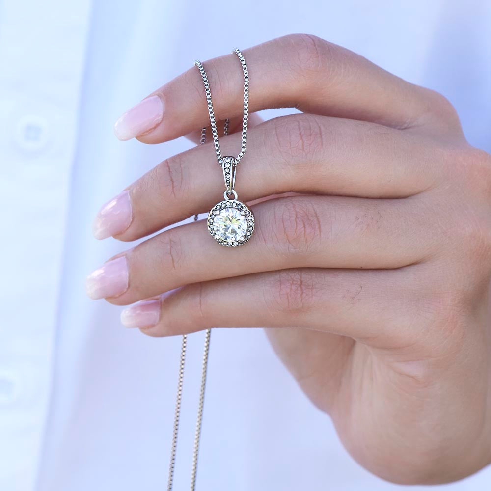 Close-up of Eternal Hope Necklace cubic zirconia center stone