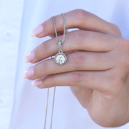 Close-up of Eternal Hope Necklace cubic zirconia center stone
