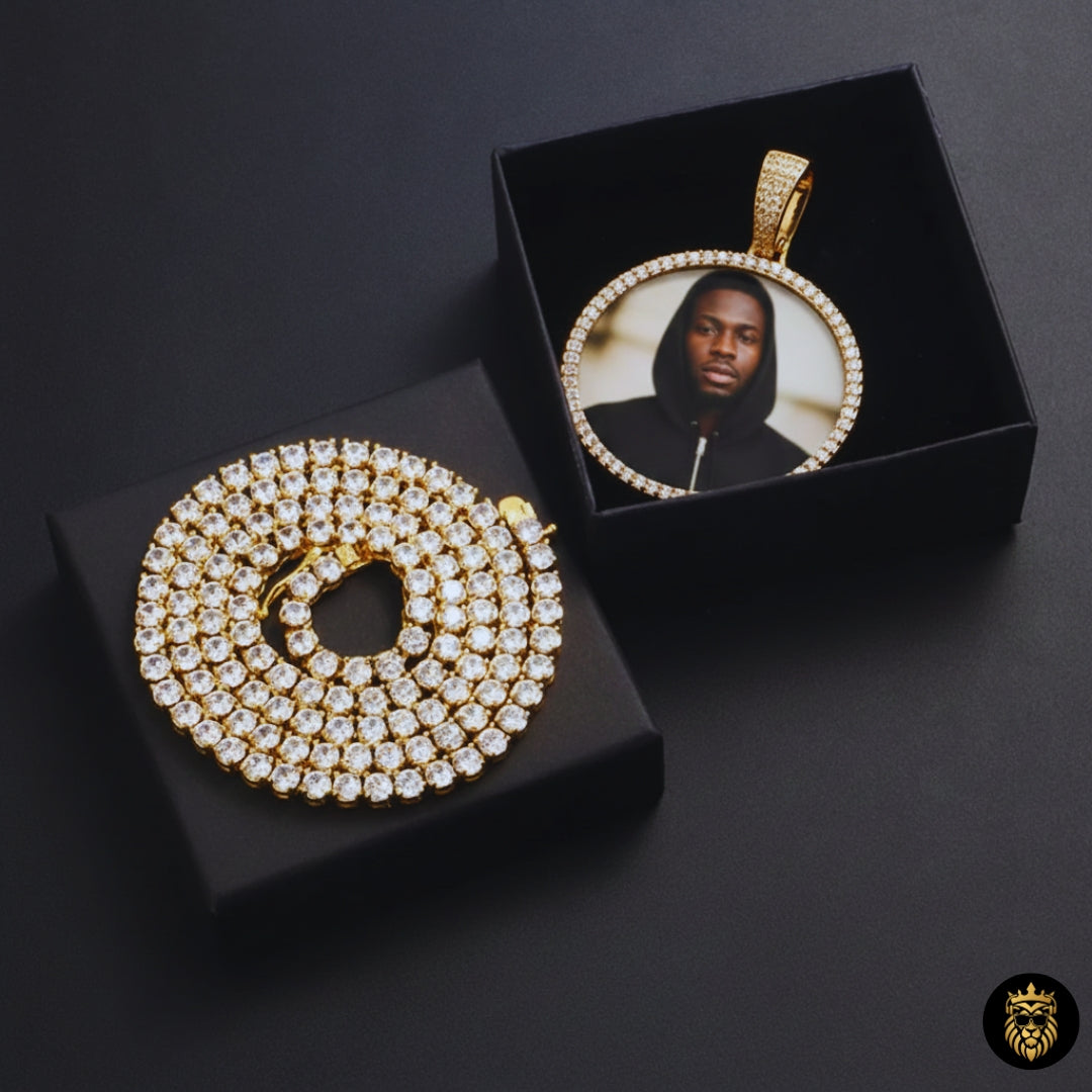 custom memory necklace with photo inside medallion