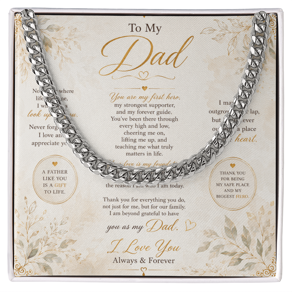 Meaningful Cuban chain necklace for father