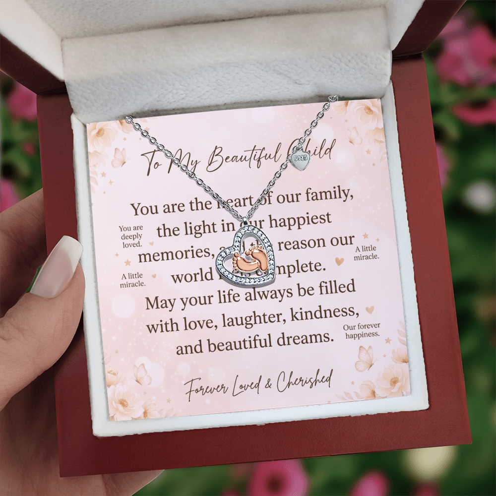 Personalized baby feet necklace keepsake jewelry gift for moms