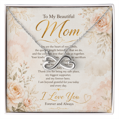 Elegant gold pendant necklace for mother