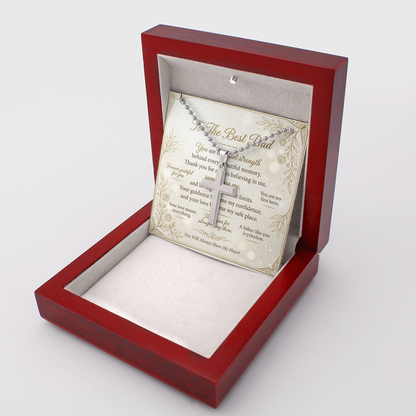 Personalized dad jewelry with cross pendant