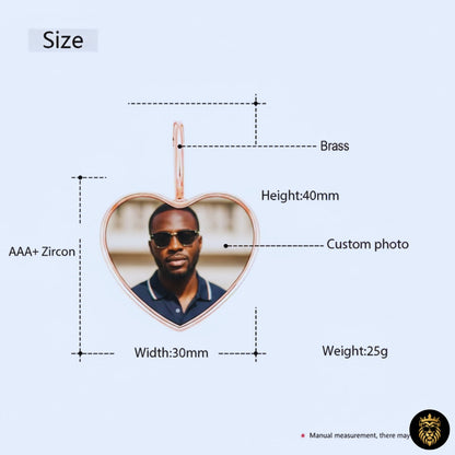 Stylish custom heart photo necklace for men and women
