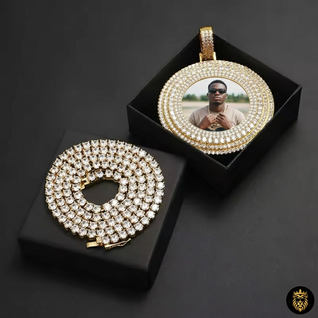 Personalized photo pendant with dual image rotation feature
