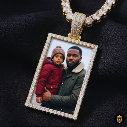 Gold plated custom photo necklace for hip hop fashion