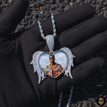 Luxury hip-hop style heart pendant necklace
