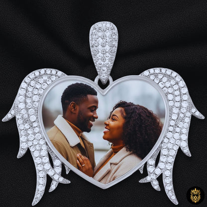 Personalized heart-shaped pendant with diamond-like stones
