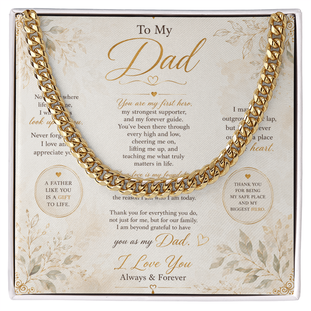 Father’s Day necklace gift with message card