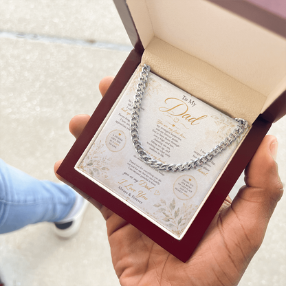 Cuban link necklace with heartfelt message