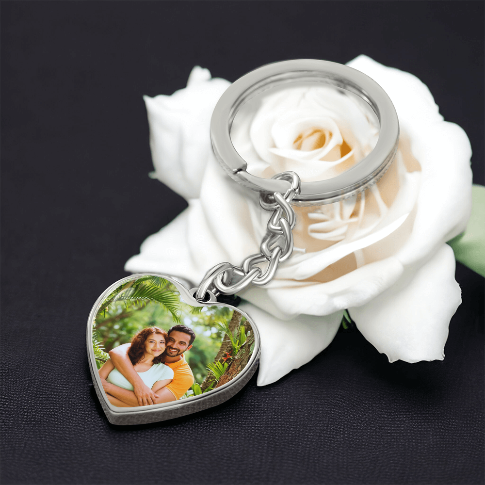 Luxury personalized heart keychain for wife