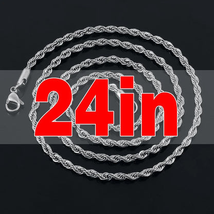 Rope Chain Cuban Chain 4mm Tennis Chain For Women Mens Hip Jewelry