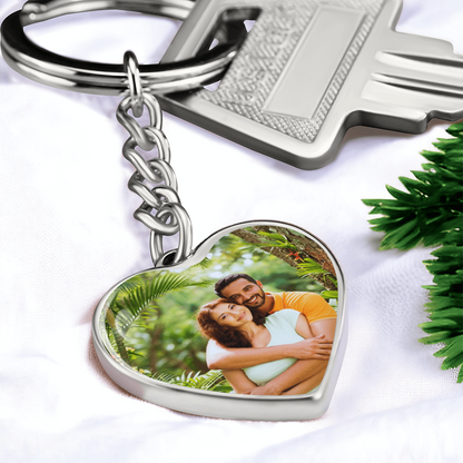 Custom gift for her with heart-shaped keychain