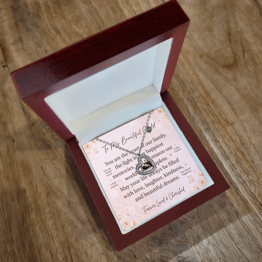 Personalized motherhood necklace with elegant heart design