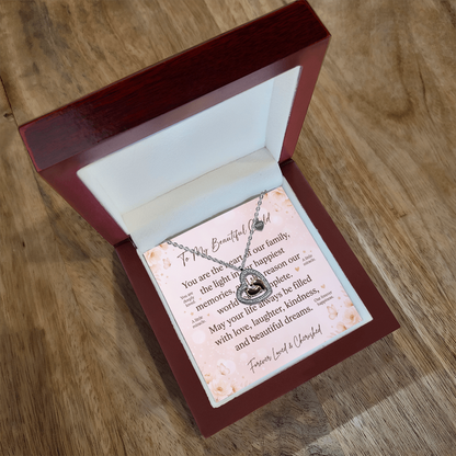 Personalized motherhood necklace with elegant heart design