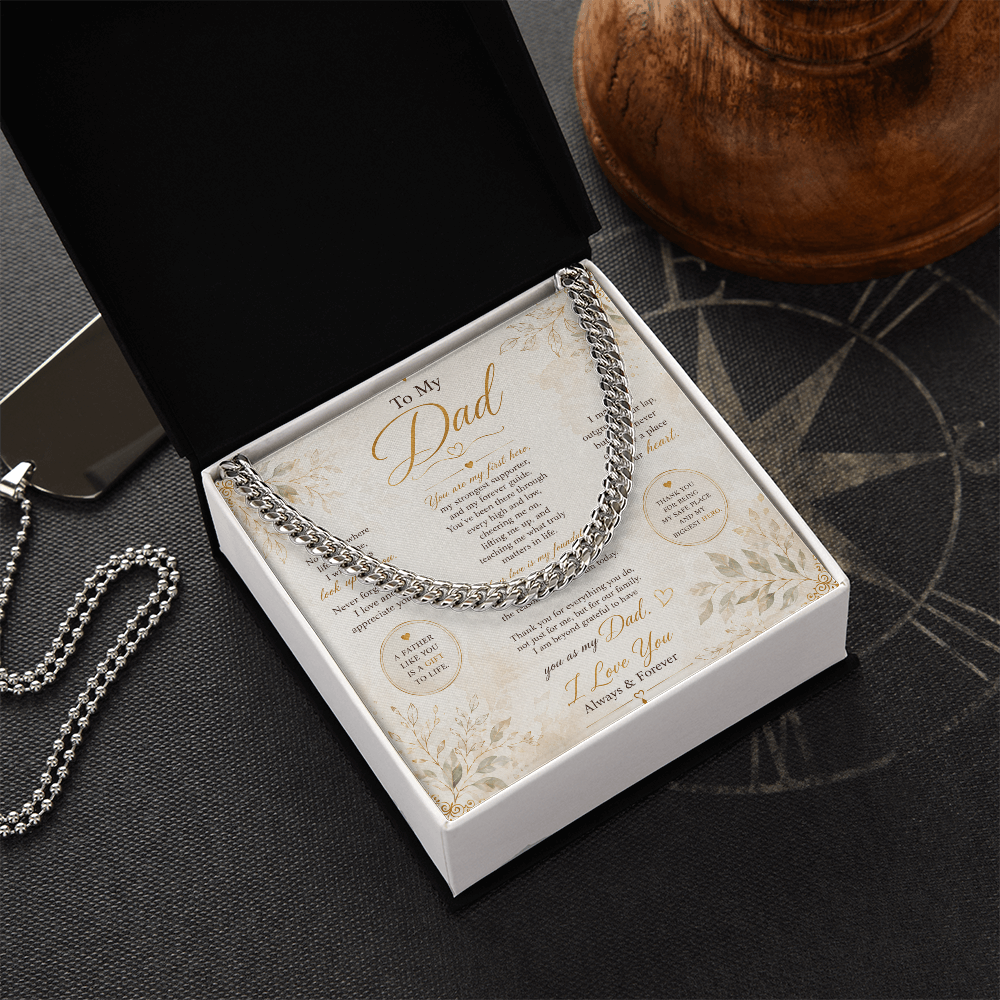 Meaningful Cuban chain necklace for father