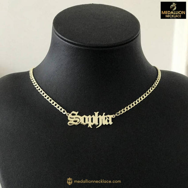 18K Gold Plated Personalized Name Necklace-Exclusive Nameplate Necklace