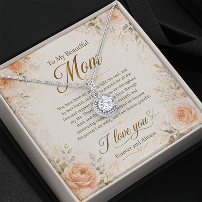 Premium white gold necklace gift for mom