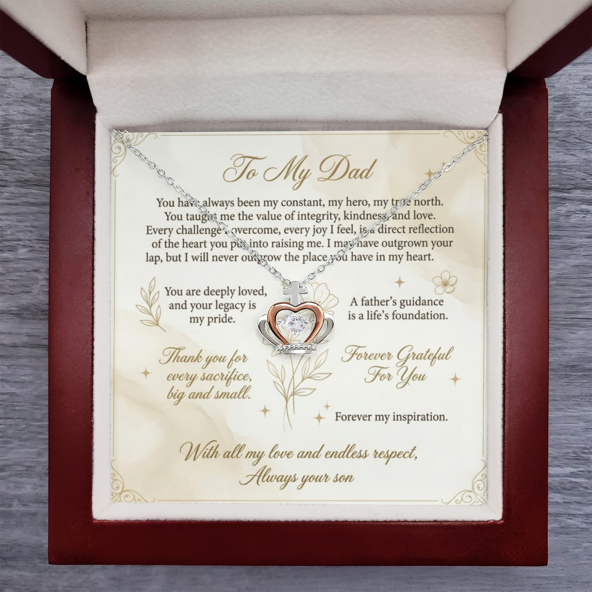 Father’s Day crown pendant necklace for men