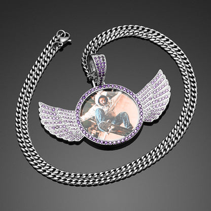 Brand New 2025 Wing Photo Medallion Necklace- Personalized Photo Medallion Necklace