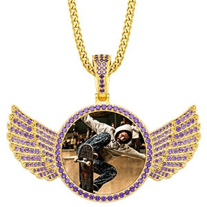 Brand New 2025 Wing Photo Medallion Necklace- Personalized Photo Medallion Necklace