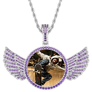 Brand New 2025 Wing Photo Medallion Necklace- Personalized Photo Medallion Necklace