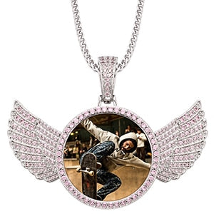 Brand New 2025 Wing Photo Medallion Necklace- Personalized Photo Medallion Necklace