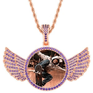 Brand New 2025 Wing Photo Medallion Necklace- Personalized Photo Medallion Necklace
