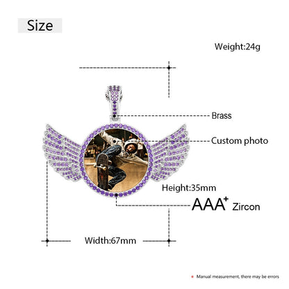 Brand New 2025 Wing Photo Medallion Necklace- Personalized Photo Medallion Necklace
