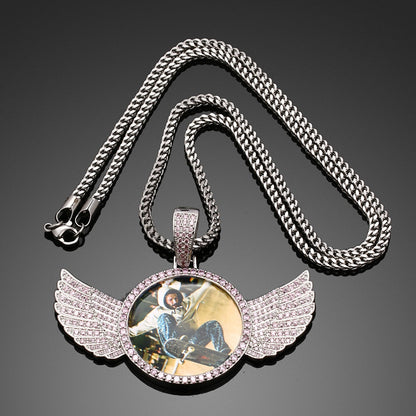 Brand New 2025 Wing Photo Medallion Necklace- Personalized Photo Medallion Necklace