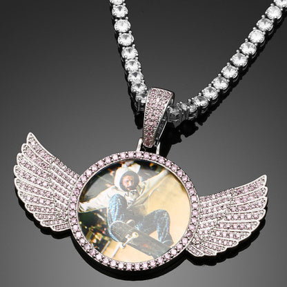 Brand New 2025 Wing Photo Medallion Necklace- Personalized Photo Medallion Necklace